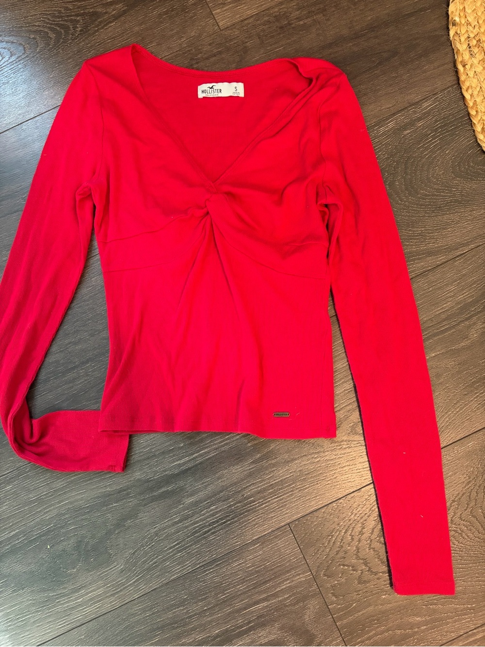 Hollister babydoll twist front long sleeve crop top Vtg Y2K